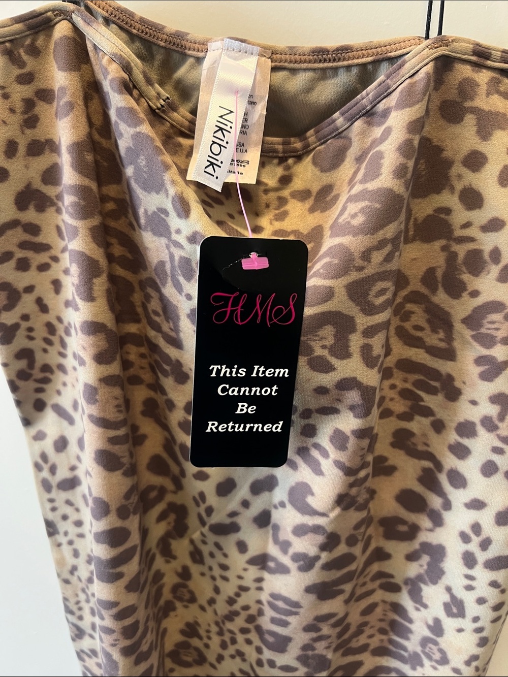 Nikibiki Leopard-Print Midi top in Taupe and Light Brown - Picture 2 of 3